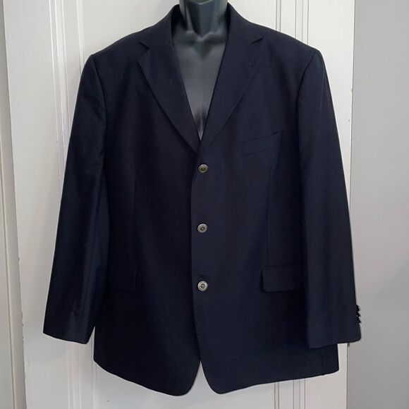 Alan Flusser black wool suit jacket/blazer - Picture 1 of 8